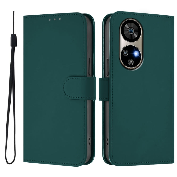 For Ulefone Note 17 Pro Skin Feel Solid Color Leather Phone Case with Lanyard