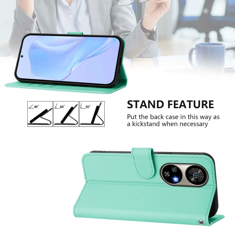 For Ulefone Note 17 Pro Skin Feel Solid Color Leather Phone Case with Lanyard