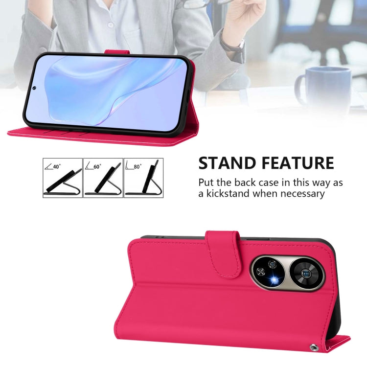 For Ulefone Note 17 Pro Skin Feel Solid Color Leather Phone Case with Lanyard