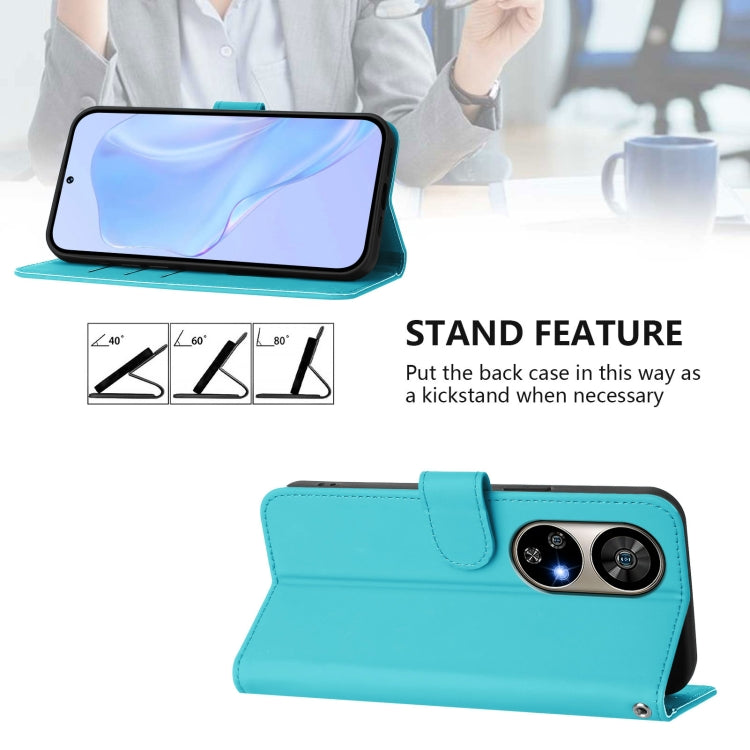 For Ulefone Note 17 Pro Skin Feel Solid Color Leather Phone Case with Lanyard