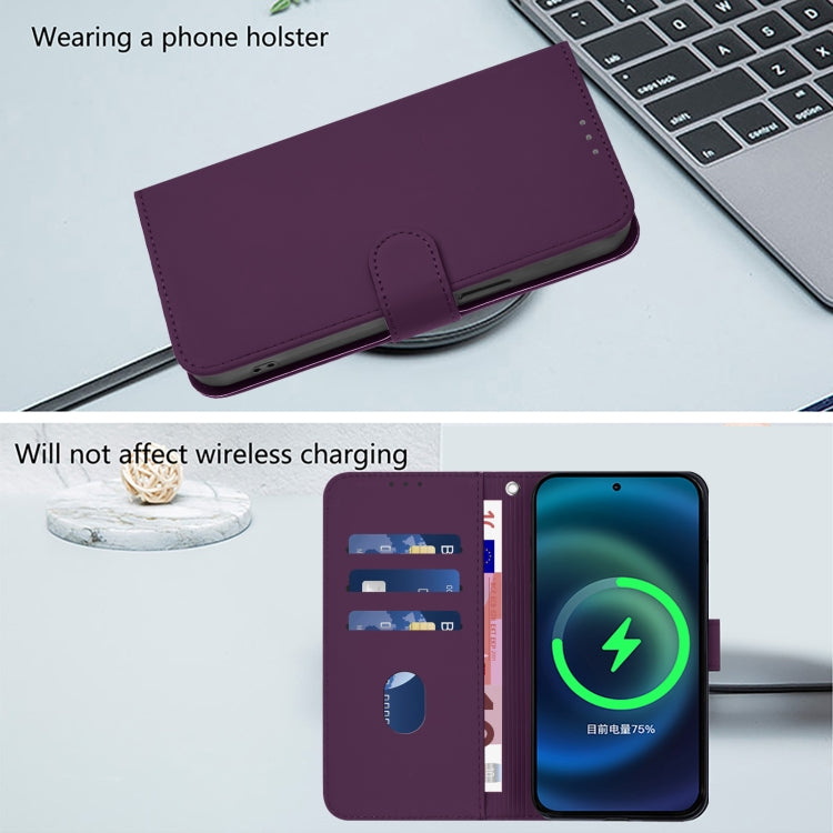 For Ulefone Note 17 Pro Skin Feel Solid Color Leather Phone Case with Lanyard