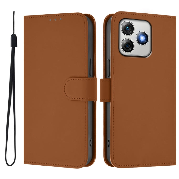 For Ulefone Note 18 Ultra Skin Feel Solid Color Leather Phone Case with Lanyard