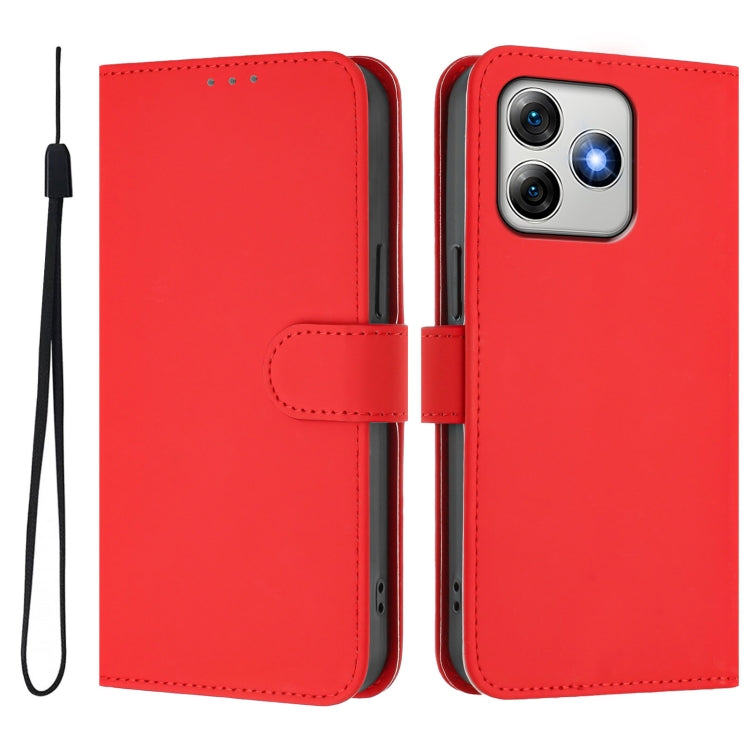 For Ulefone Note 18 Ultra Skin Feel Solid Color Leather Phone Case with Lanyard
