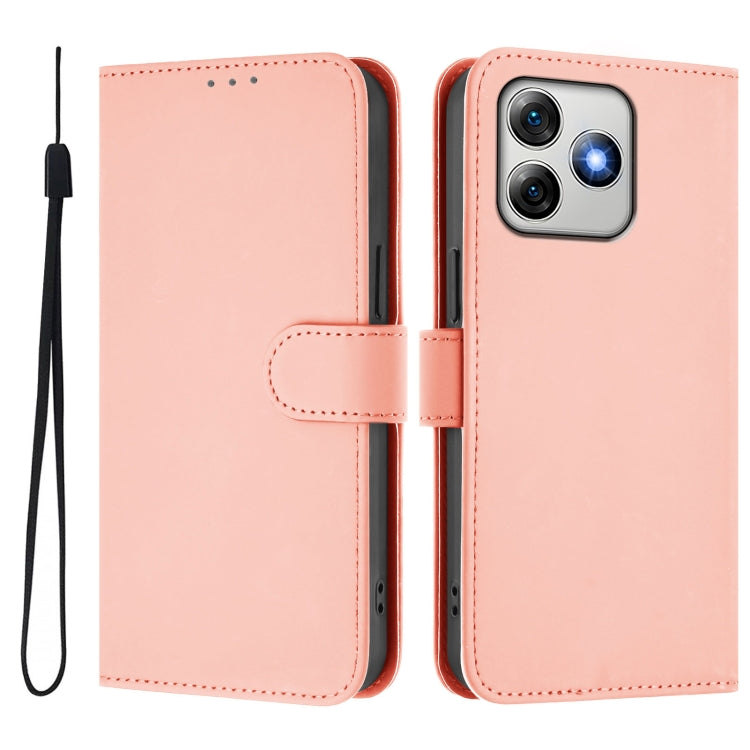 For Ulefone Note 18 Ultra Skin Feel Solid Color Leather Phone Case with Lanyard