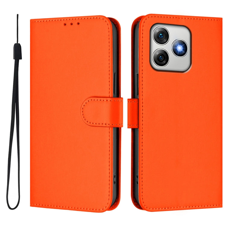 For Ulefone Note 18 Ultra Skin Feel Solid Color Leather Phone Case with Lanyard