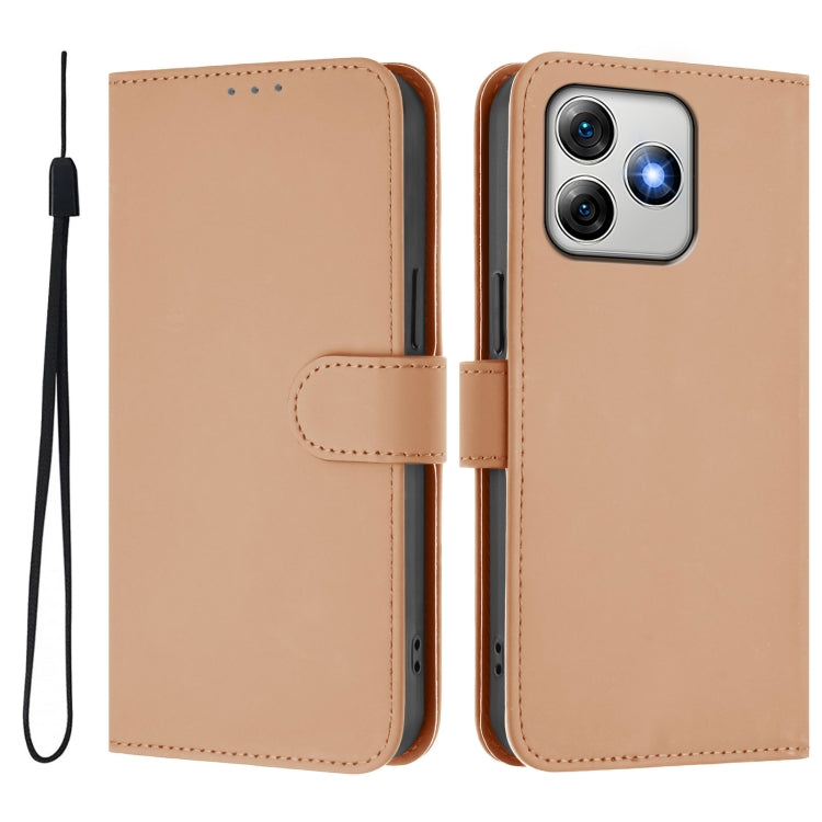For Ulefone Note 18 Ultra Skin Feel Solid Color Leather Phone Case with Lanyard
