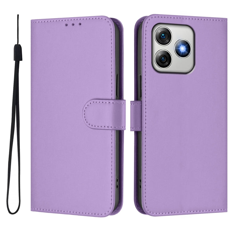 For Ulefone Note 18 Ultra Skin Feel Solid Color Leather Phone Case with Lanyard