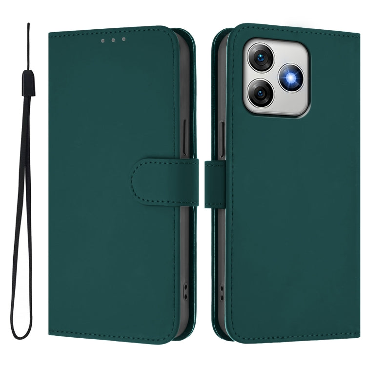 For Ulefone Note 18 Ultra Skin Feel Solid Color Leather Phone Case with Lanyard