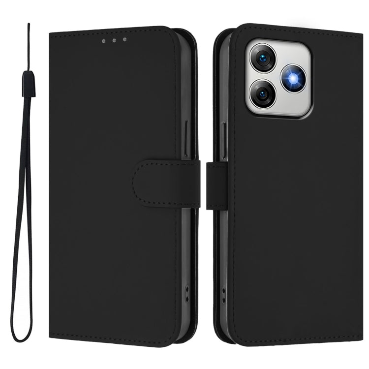 For Ulefone Note 18 Ultra Skin Feel Solid Color Leather Phone Case with Lanyard