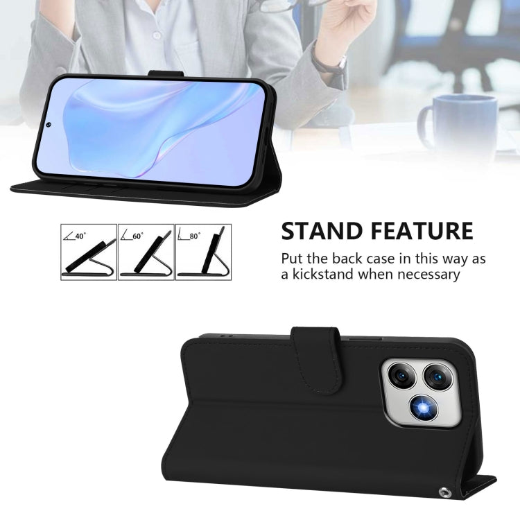 For Ulefone Note 18 Ultra Skin Feel Solid Color Leather Phone Case with Lanyard