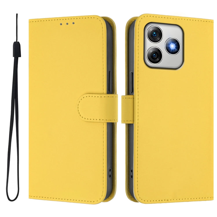 For Ulefone Note 18 Ultra Skin Feel Solid Color Leather Phone Case with Lanyard