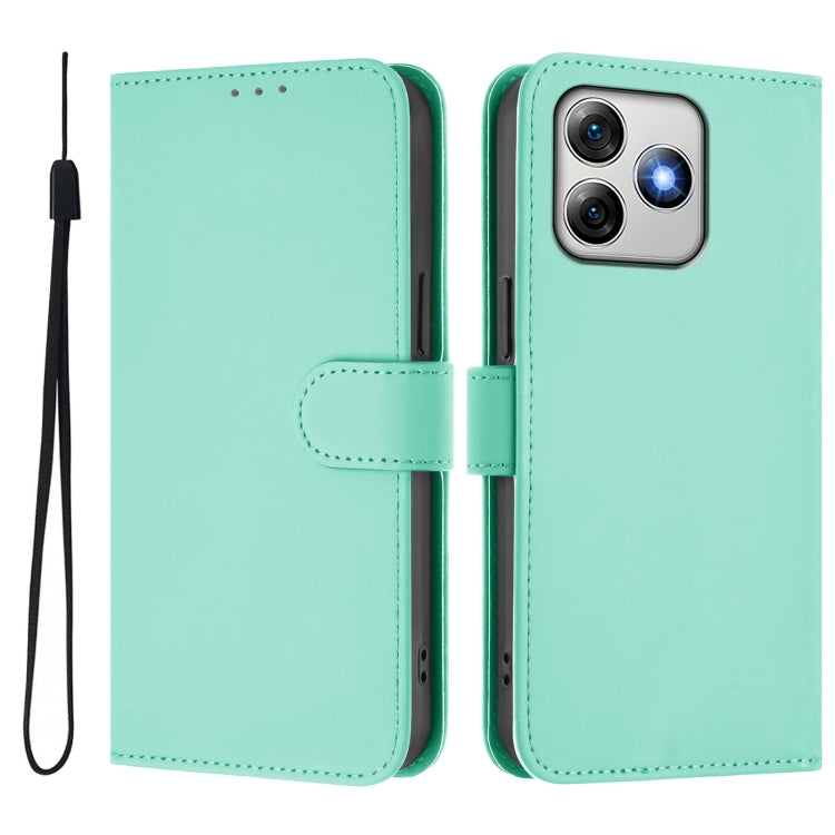For Ulefone Note 18 Ultra Skin Feel Solid Color Leather Phone Case with Lanyard