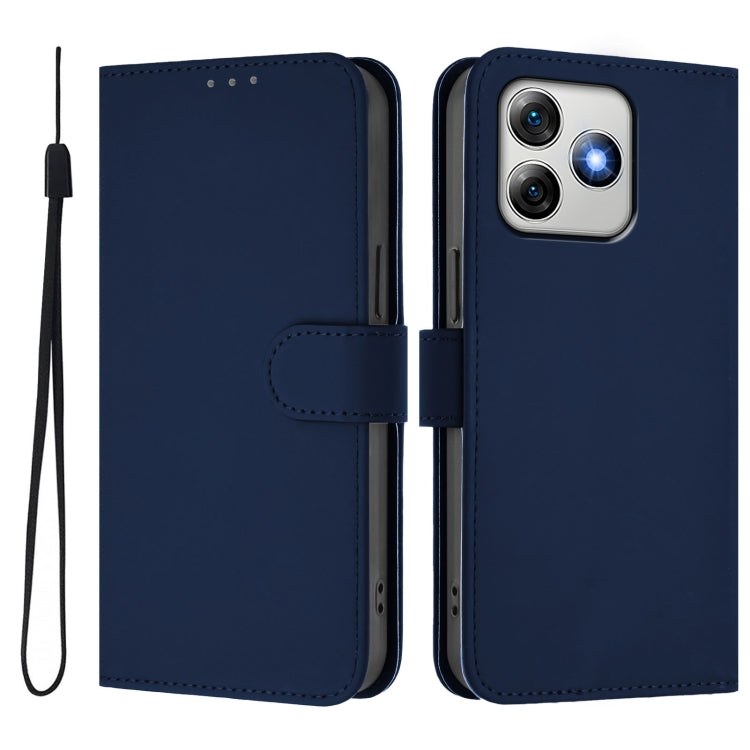 For Ulefone Note 18 Ultra Skin Feel Solid Color Leather Phone Case with Lanyard