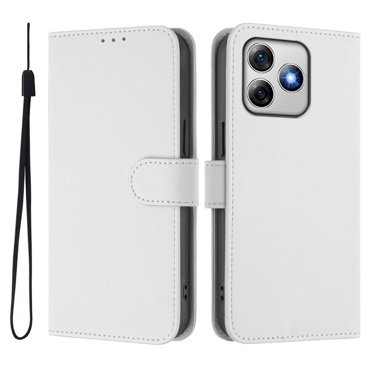 For Ulefone Note 18 Ultra Skin Feel Solid Color Leather Phone Case with Lanyard