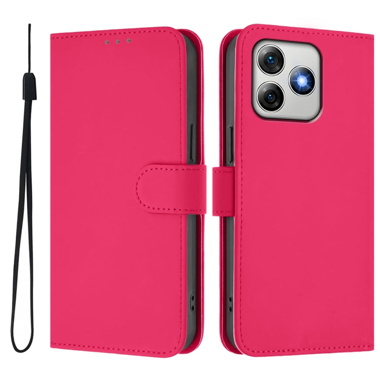 For Ulefone Note 18 Ultra Skin Feel Solid Color Leather Phone Case with Lanyard