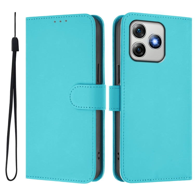 For Ulefone Note 18 Ultra Skin Feel Solid Color Leather Phone Case with Lanyard
