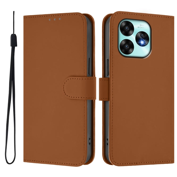 For Umidigi A15 / A15C / A15T Skin Feel Solid Color Leather Phone Case with Lanyard