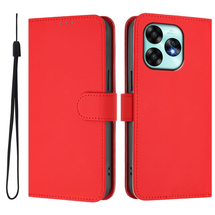 For Umidigi A15 / A15C / A15T Skin Feel Solid Color Leather Phone Case with Lanyard