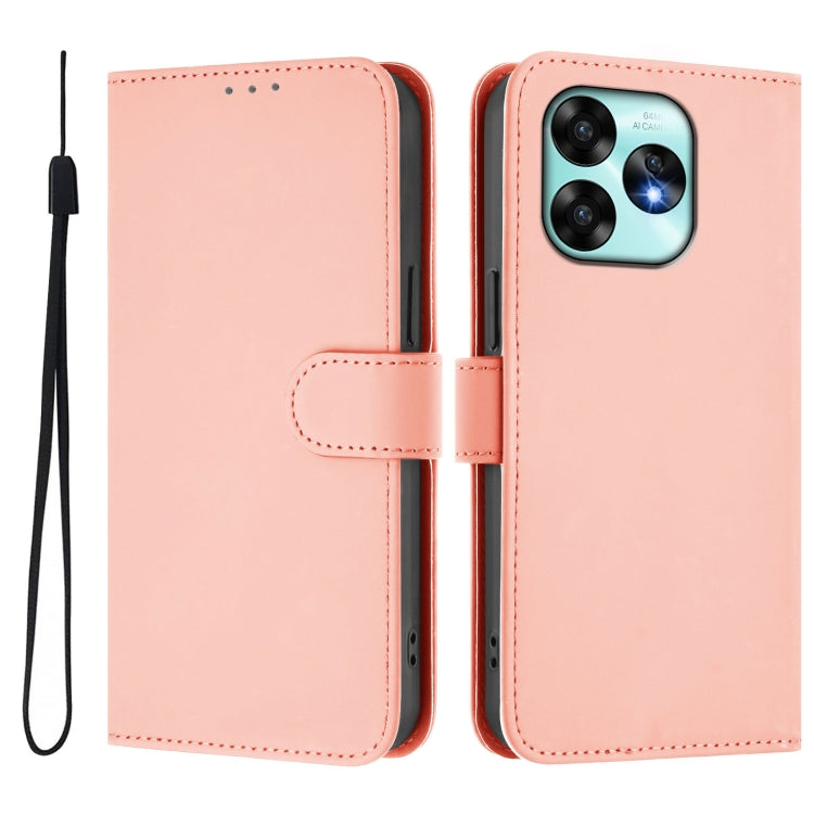 For Umidigi A15 / A15C / A15T Skin Feel Solid Color Leather Phone Case with Lanyard