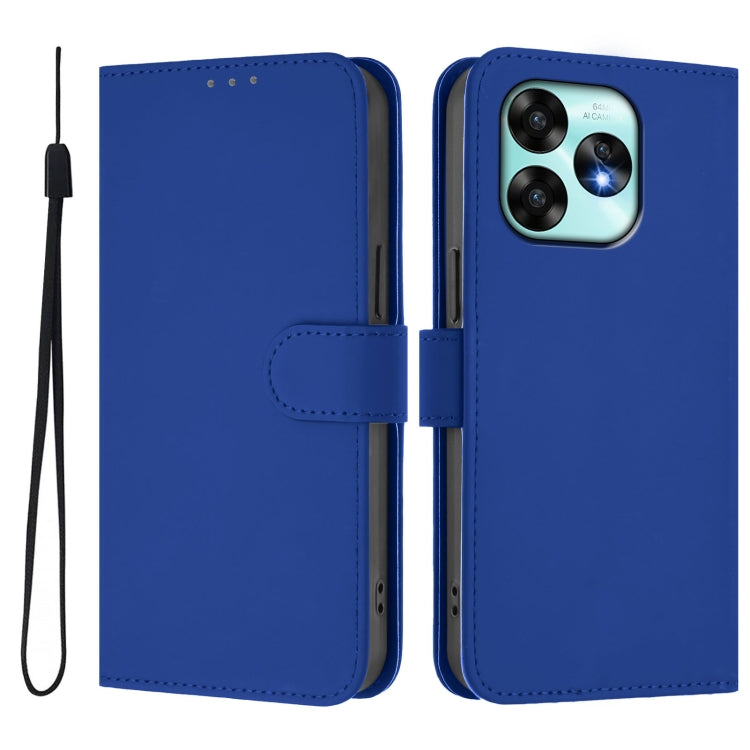 For Umidigi A15 / A15C / A15T Skin Feel Solid Color Leather Phone Case with Lanyard