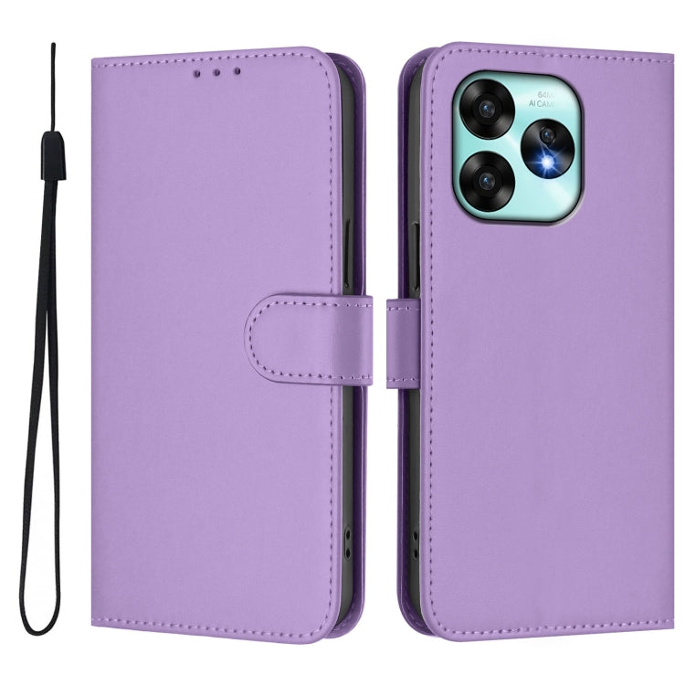 For Umidigi A15 / A15C / A15T Skin Feel Solid Color Leather Phone Case with Lanyard