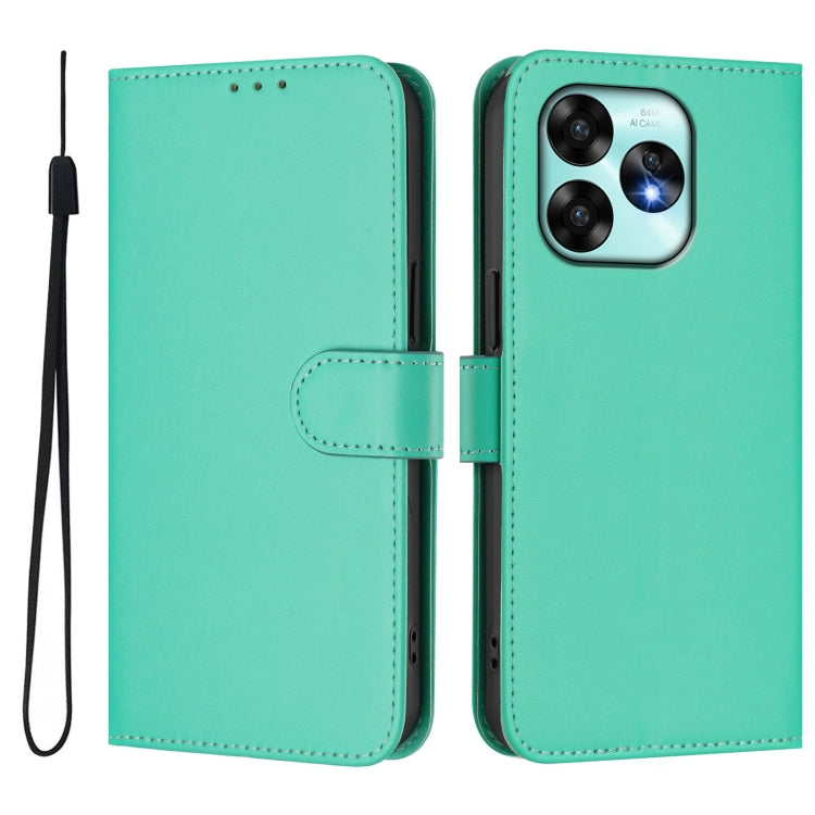 For Umidigi A15 / A15C / A15T Skin Feel Solid Color Leather Phone Case with Lanyard