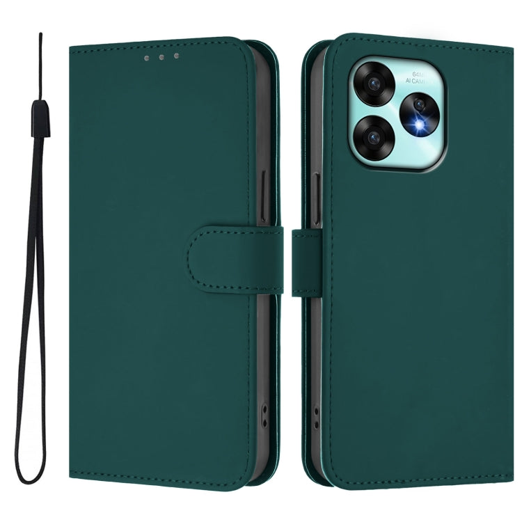 For Umidigi A15 / A15C / A15T Skin Feel Solid Color Leather Phone Case with Lanyard