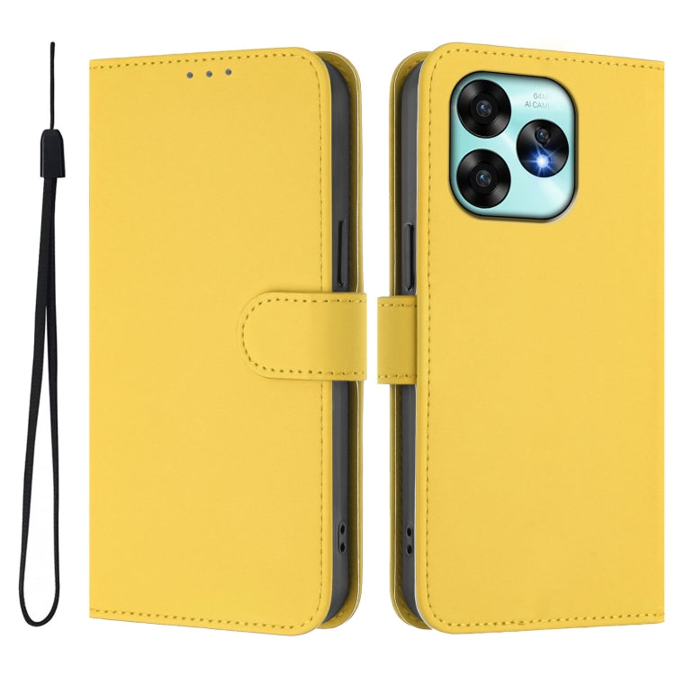 For Umidigi A15 / A15C / A15T Skin Feel Solid Color Leather Phone Case with Lanyard