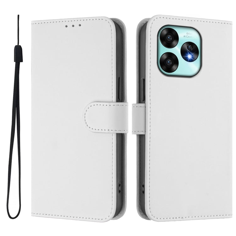 For Umidigi A15 / A15C / A15T Skin Feel Solid Color Leather Phone Case with Lanyard