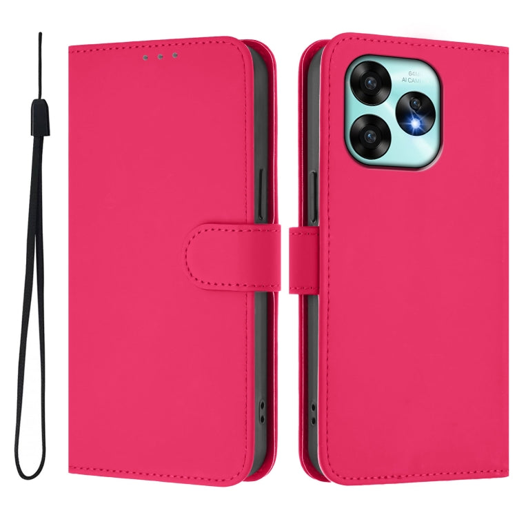 For Umidigi A15 / A15C / A15T Skin Feel Solid Color Leather Phone Case with Lanyard