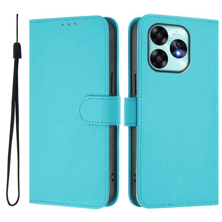 For Umidigi A15 / A15C / A15T Skin Feel Solid Color Leather Phone Case with Lanyard