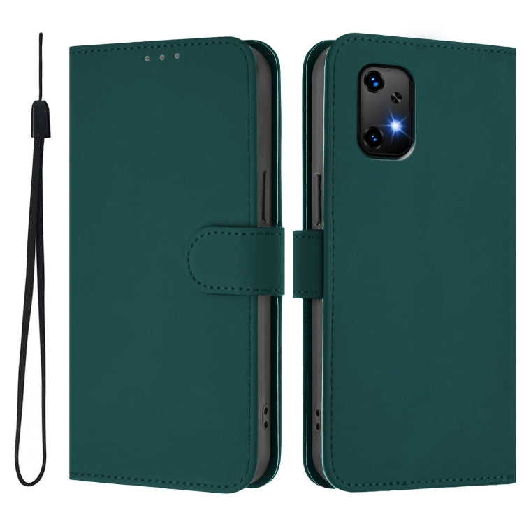 For Umidigi Bison X20 Skin Feel Solid Color Leather Phone Case with Lanyard
