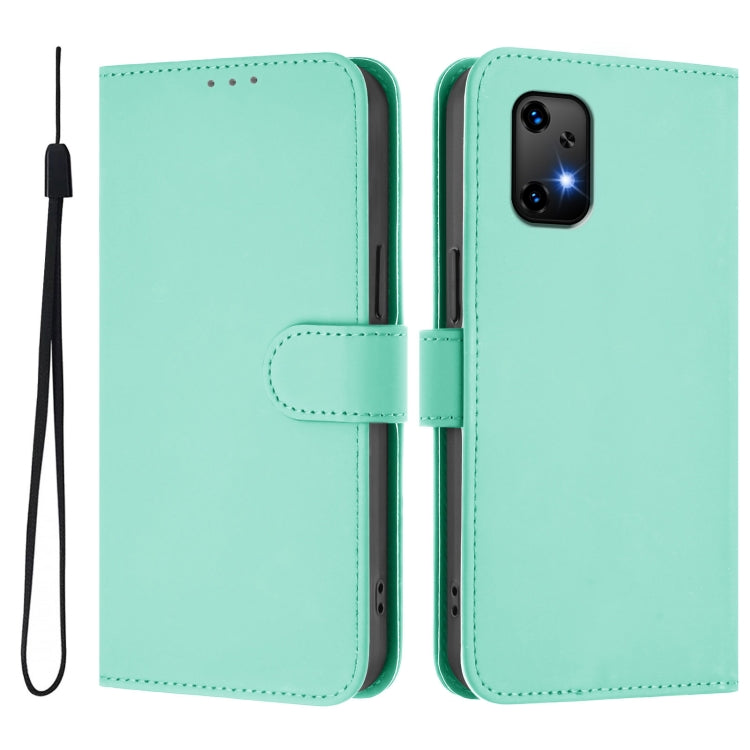 For Umidigi Bison X20 Skin Feel Solid Color Leather Phone Case with Lanyard