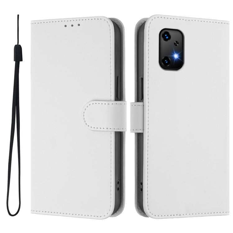 For Umidigi Bison X20 Skin Feel Solid Color Leather Phone Case with Lanyard