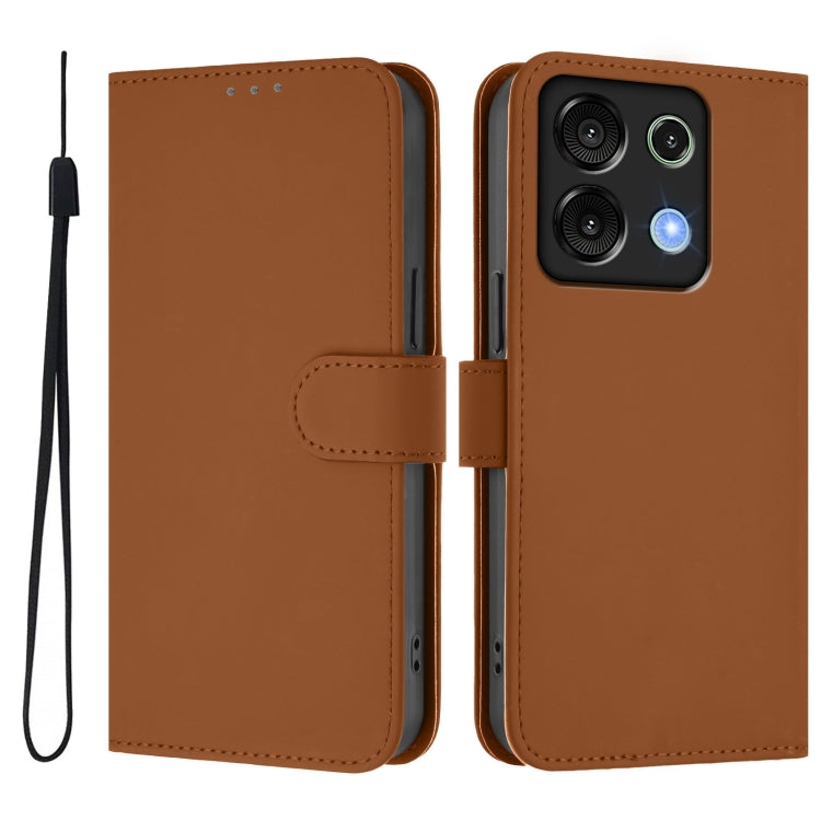 For Umidigi G9 5G Skin Feel Solid Color Leather Phone Case with Lanyard