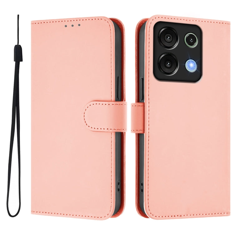 For Umidigi G9 5G Skin Feel Solid Color Leather Phone Case with Lanyard