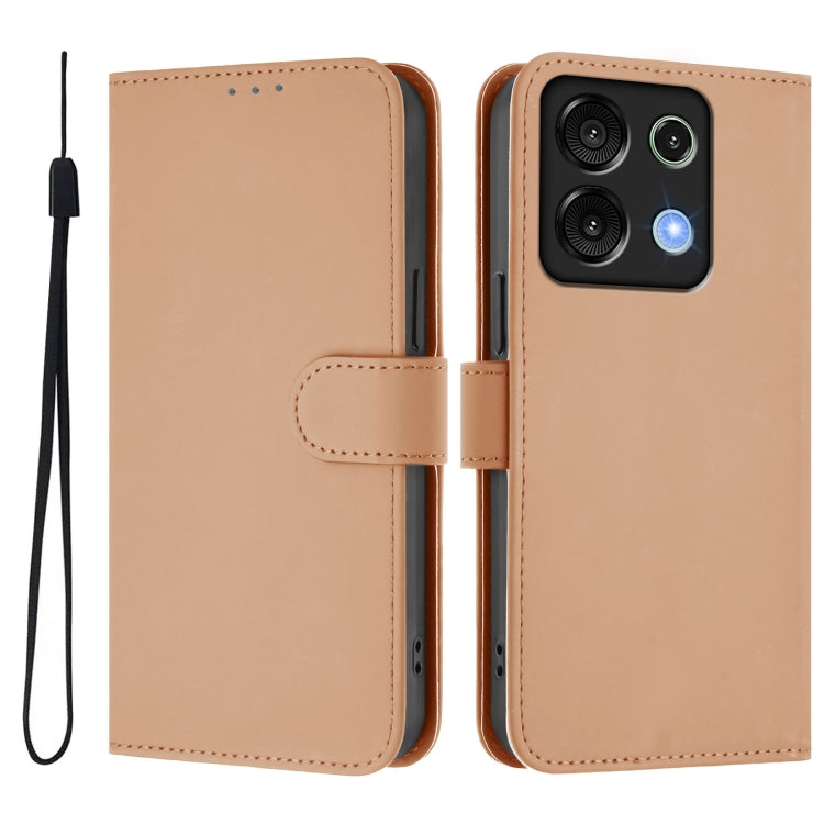 For Umidigi G9 5G Skin Feel Solid Color Leather Phone Case with Lanyard
