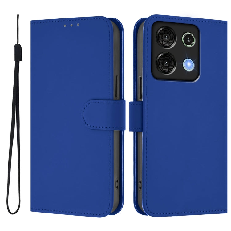 For Umidigi G9 5G Skin Feel Solid Color Leather Phone Case with Lanyard
