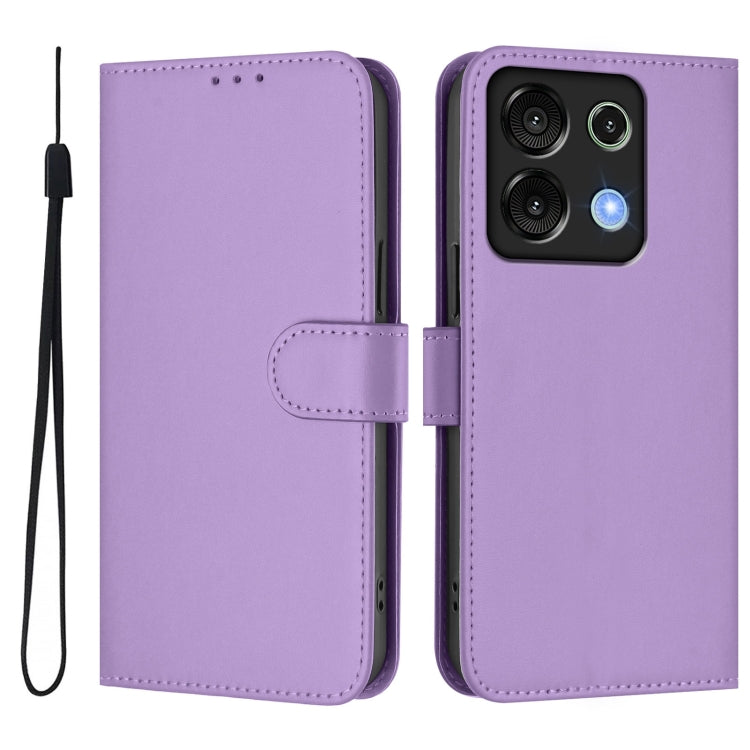 For Umidigi G9 5G Skin Feel Solid Color Leather Phone Case with Lanyard