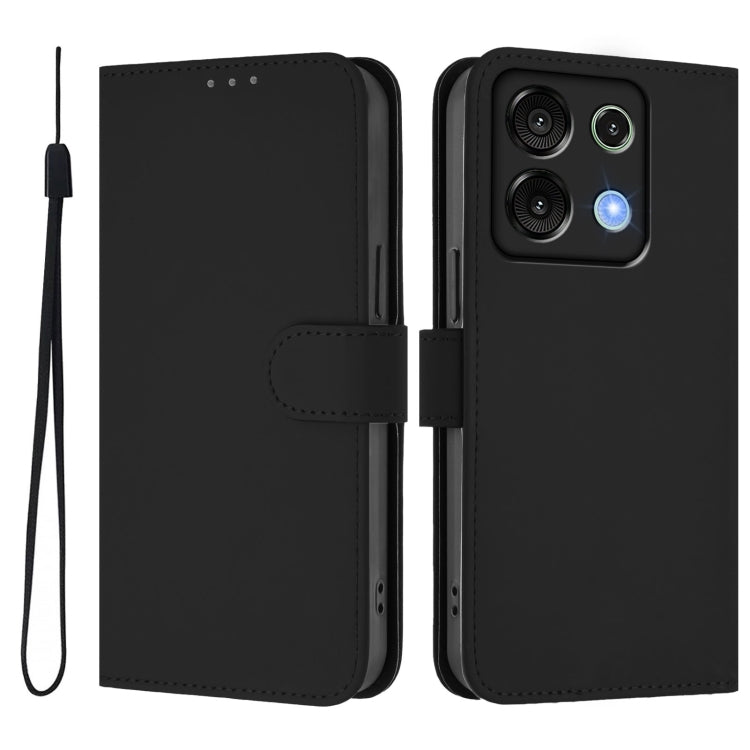 For Umidigi G9 5G Skin Feel Solid Color Leather Phone Case with Lanyard