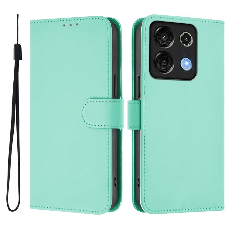 For Umidigi G9 5G Skin Feel Solid Color Leather Phone Case with Lanyard