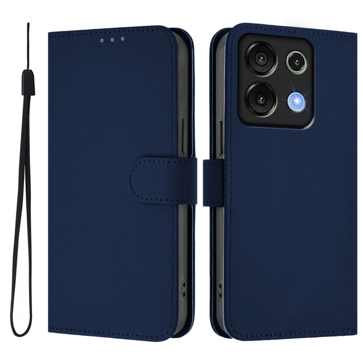 For Umidigi G9 5G Skin Feel Solid Color Leather Phone Case with Lanyard