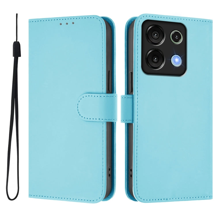 For Umidigi G9 5G Skin Feel Solid Color Leather Phone Case with Lanyard