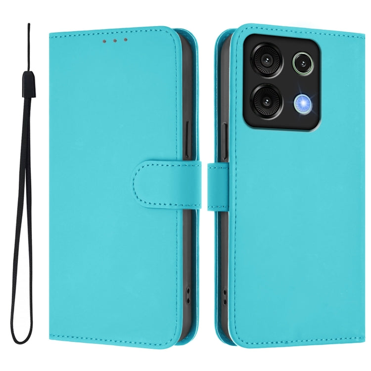For Umidigi G9 5G Skin Feel Solid Color Leather Phone Case with Lanyard