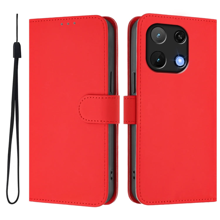 For Umidigi Note 90 Skin Feel Solid Color Leather Phone Case with Lanyard