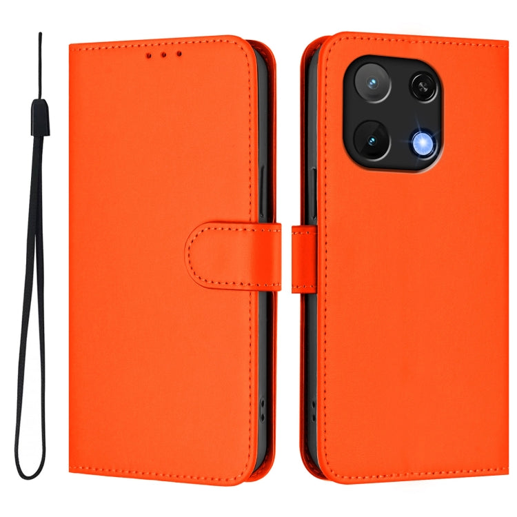 For Umidigi Note 90 Skin Feel Solid Color Leather Phone Case with Lanyard