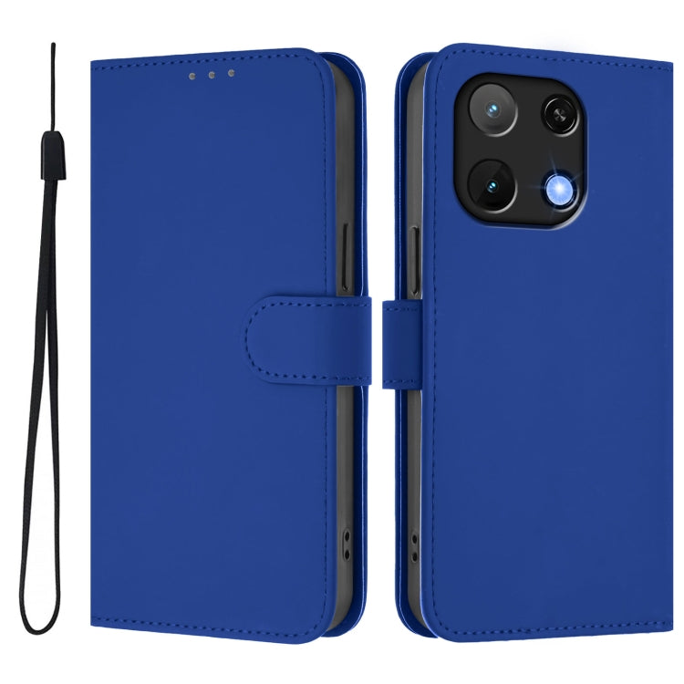 For Umidigi Note 90 Skin Feel Solid Color Leather Phone Case with Lanyard
