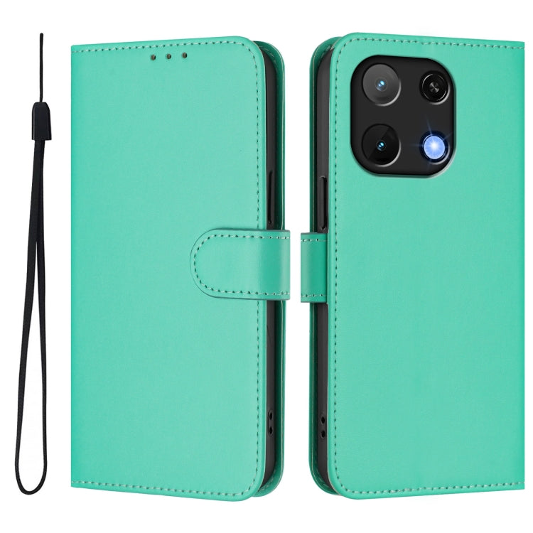 For Umidigi Note 90 Skin Feel Solid Color Leather Phone Case with Lanyard