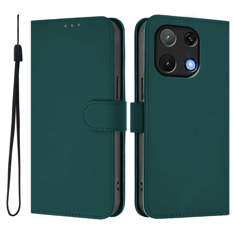 For Umidigi Note 90 Skin Feel Solid Color Leather Phone Case with Lanyard