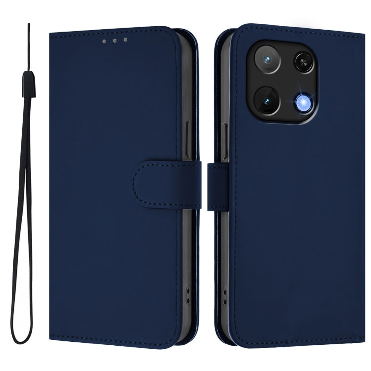 For Umidigi Note 90 Skin Feel Solid Color Leather Phone Case with Lanyard